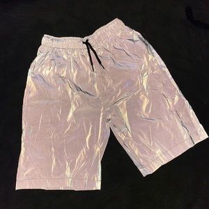 Men’s reflective gray rave shorts